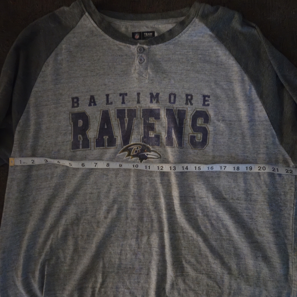 NFL Baltimore Ravens Team Apparel Gray Henley Shirt XXL - Picture 7 of 7